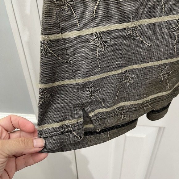 Men's Golf Polo Shirt Signature Collection‎ Gray Stripe Palm Trees • XL - Picture 6 of 7